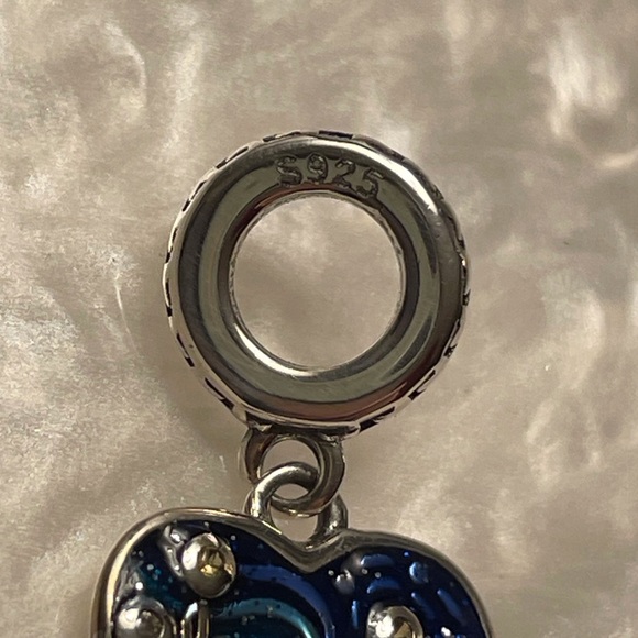 Bracelet Charm Van Gogh’s Starry Night Heart with Rhinestones - Picture 5 of 7